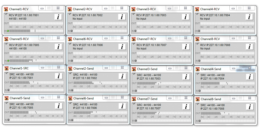 Multicast streaming connections, Transmit or Receive. LUCI Studio comes with 1 stream standard but extra streams can be purchased for only 99,- Euro's more.