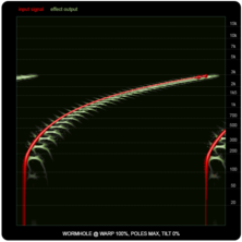 WORMHOLEをリング・モジュレーターおよび周波数シフトと比較。図11はWARP 100%、POLES 100%